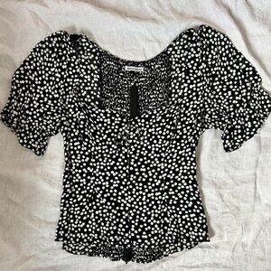 Reformation Delevan Top in Black & White